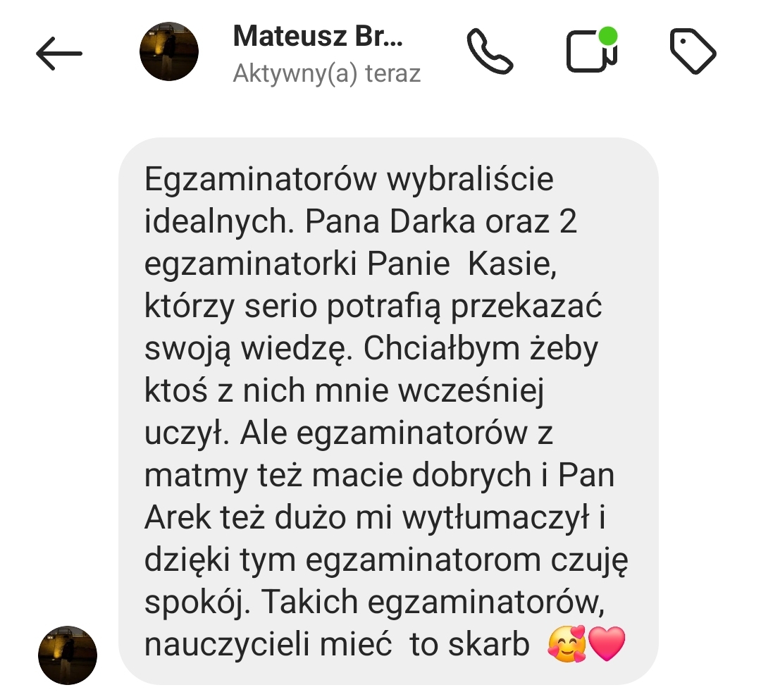 Opinia ucznia Turbo Korki do matury